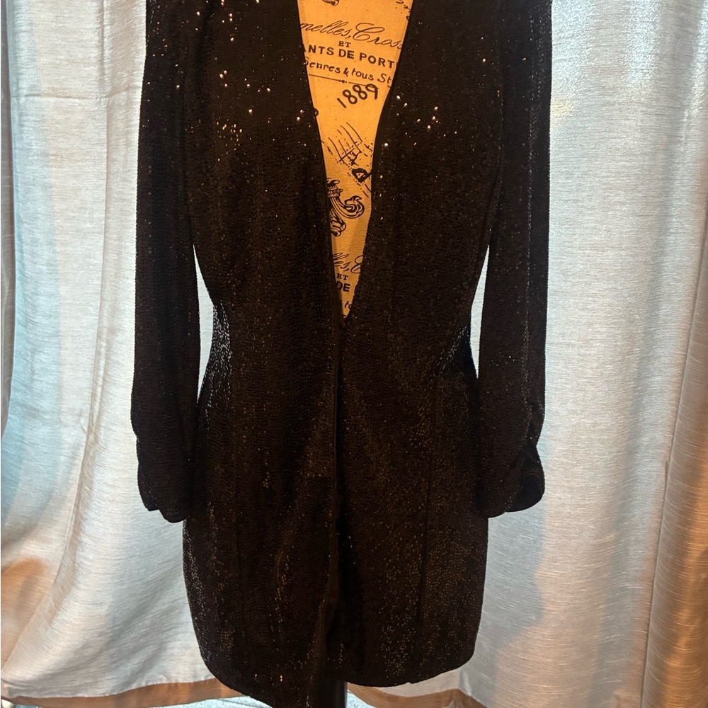 Joseph Ribkoff Elegant Black Sequin Cardigan